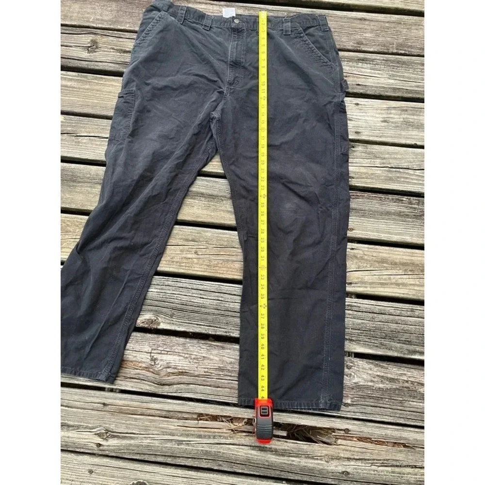 Carhartt Pants Mens 46x34 Black Dungaree Fit B11 Utility Work Carpenter Cotton